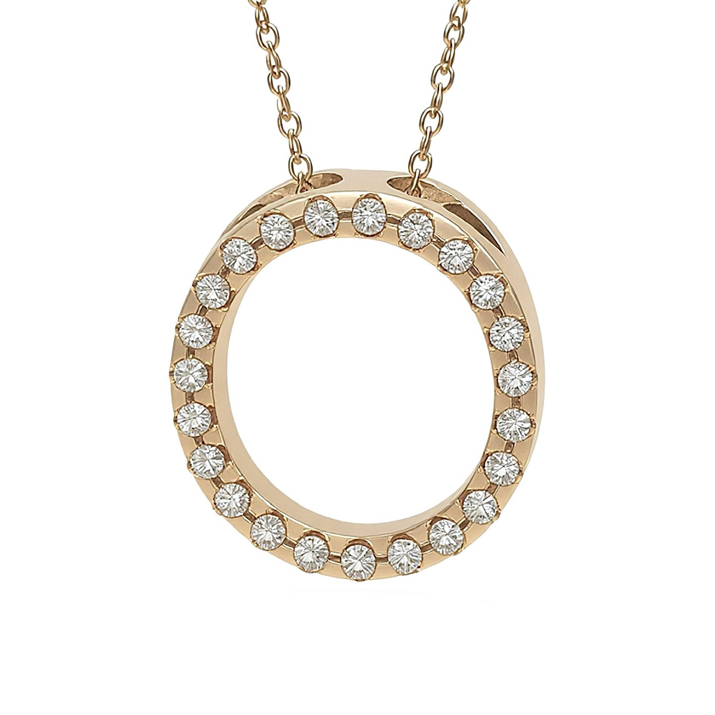 14K Yellow Gold Initial Diamond Necklace
