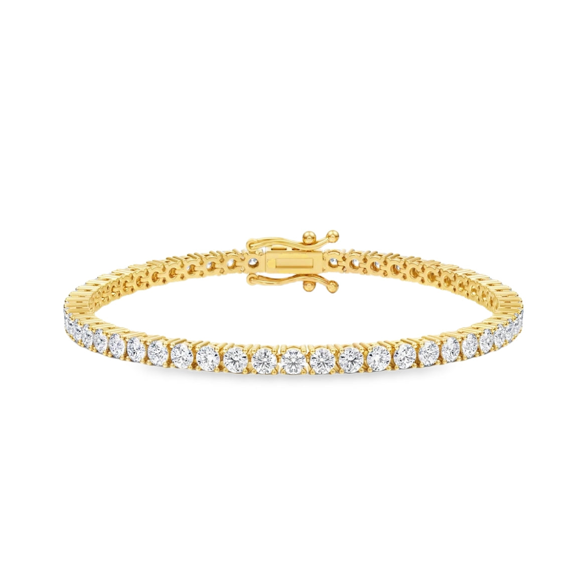 14K Yellow Gold Diamond Tennis Bracelet