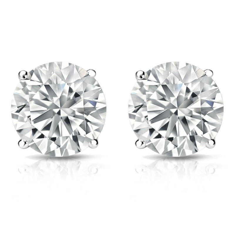 1.53 Cttw. 14K White Gold Diamond Stud Earrings