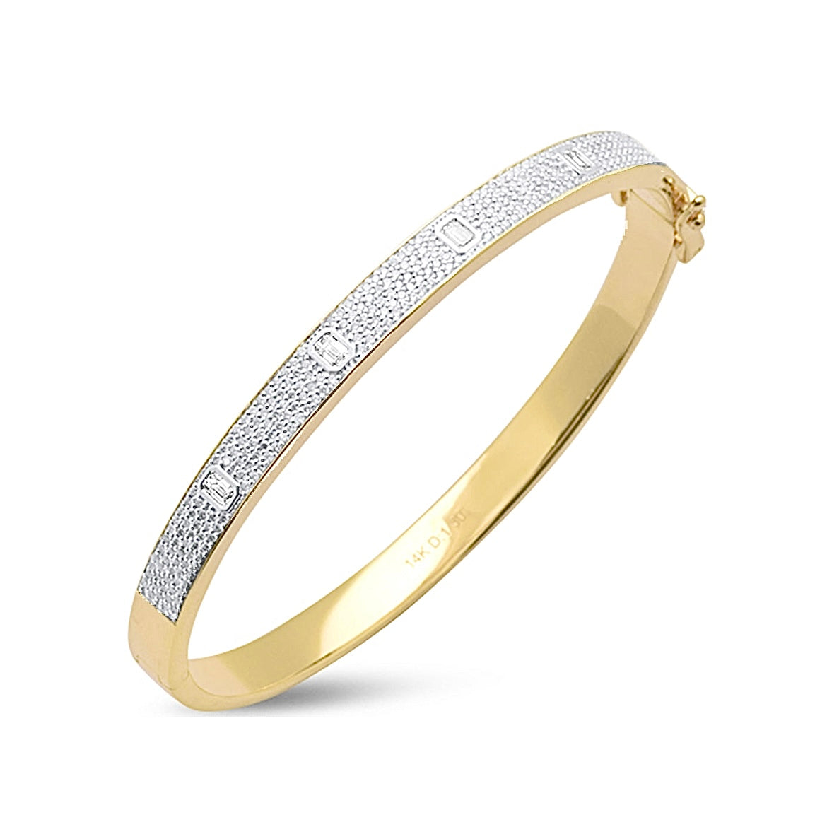 14K Yellow Gold Diamond Bangle Bracelet