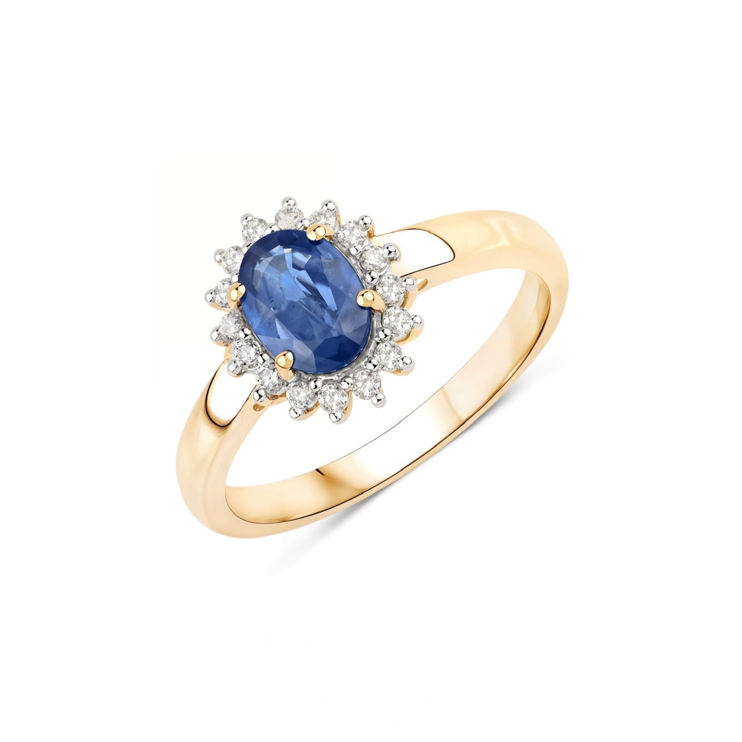 10K Yellow Gold Sapphire and Diamond Ring