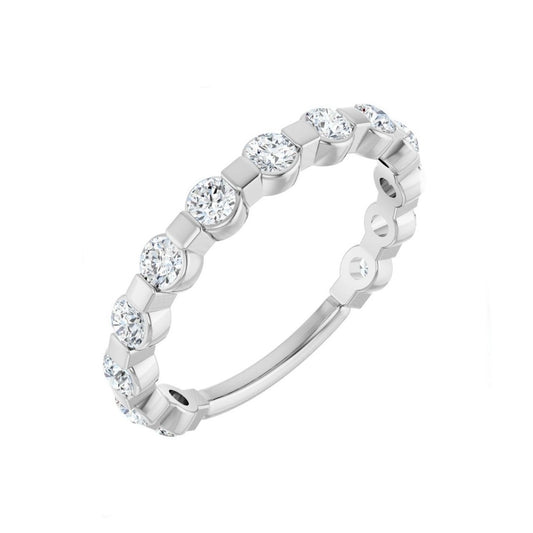 14K White Gold Diamond Wedding Band