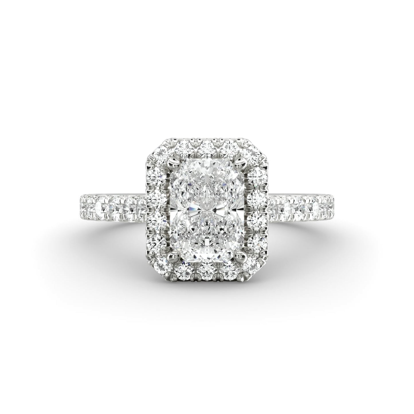 1.32 Ct. 14K White Gold Halo Diamond Engagement Ring