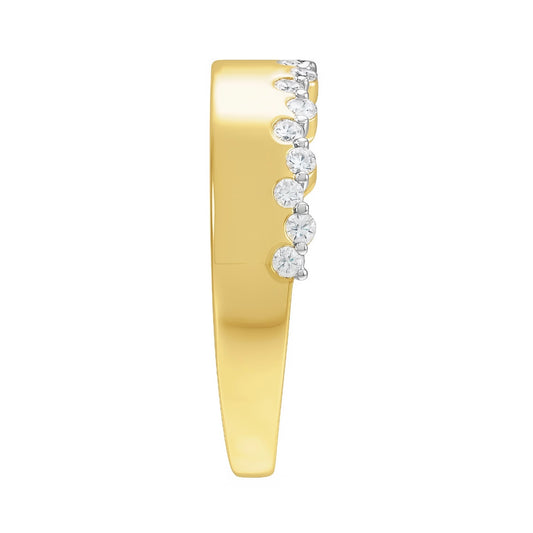 14K Yellow Gold Thick Band Diamond Ring