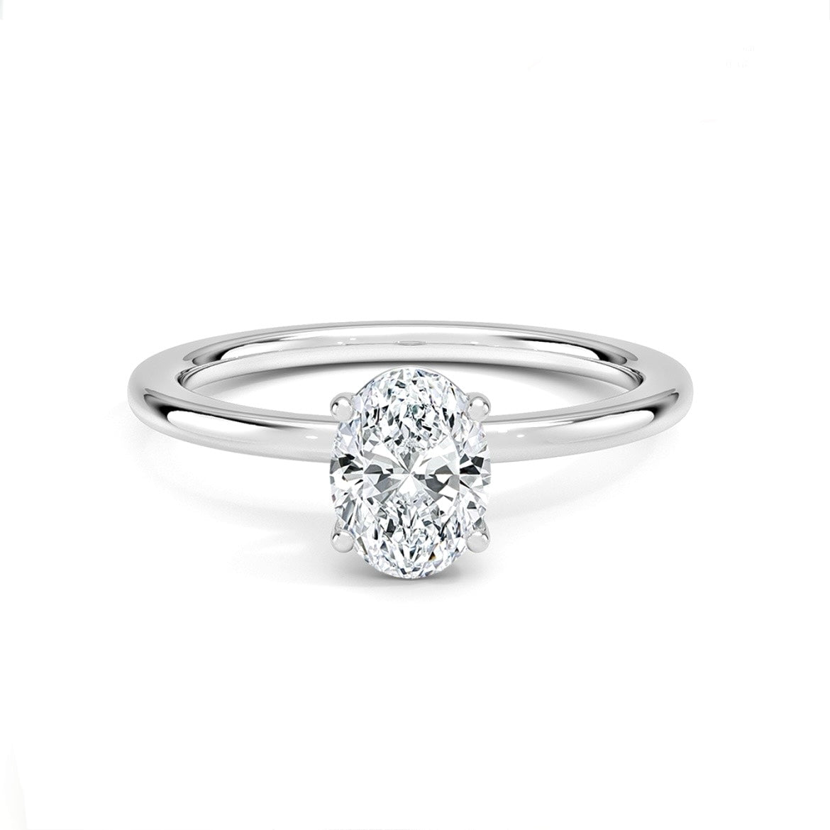 14K White Gold Solitaire Diamond Semi Mount Engagement Ring