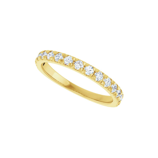 14K Gold French-Set Diamond Wedding Ring