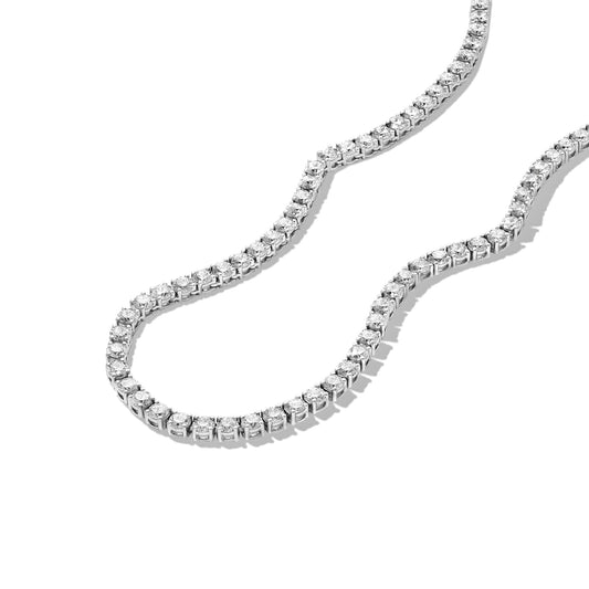 14K White Gold Diamond Tennis Necklace