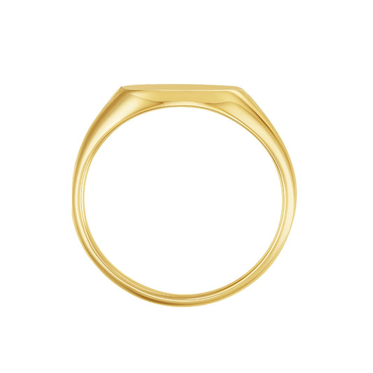 14K Yellow Gold Engravable Diamond Signet Ring