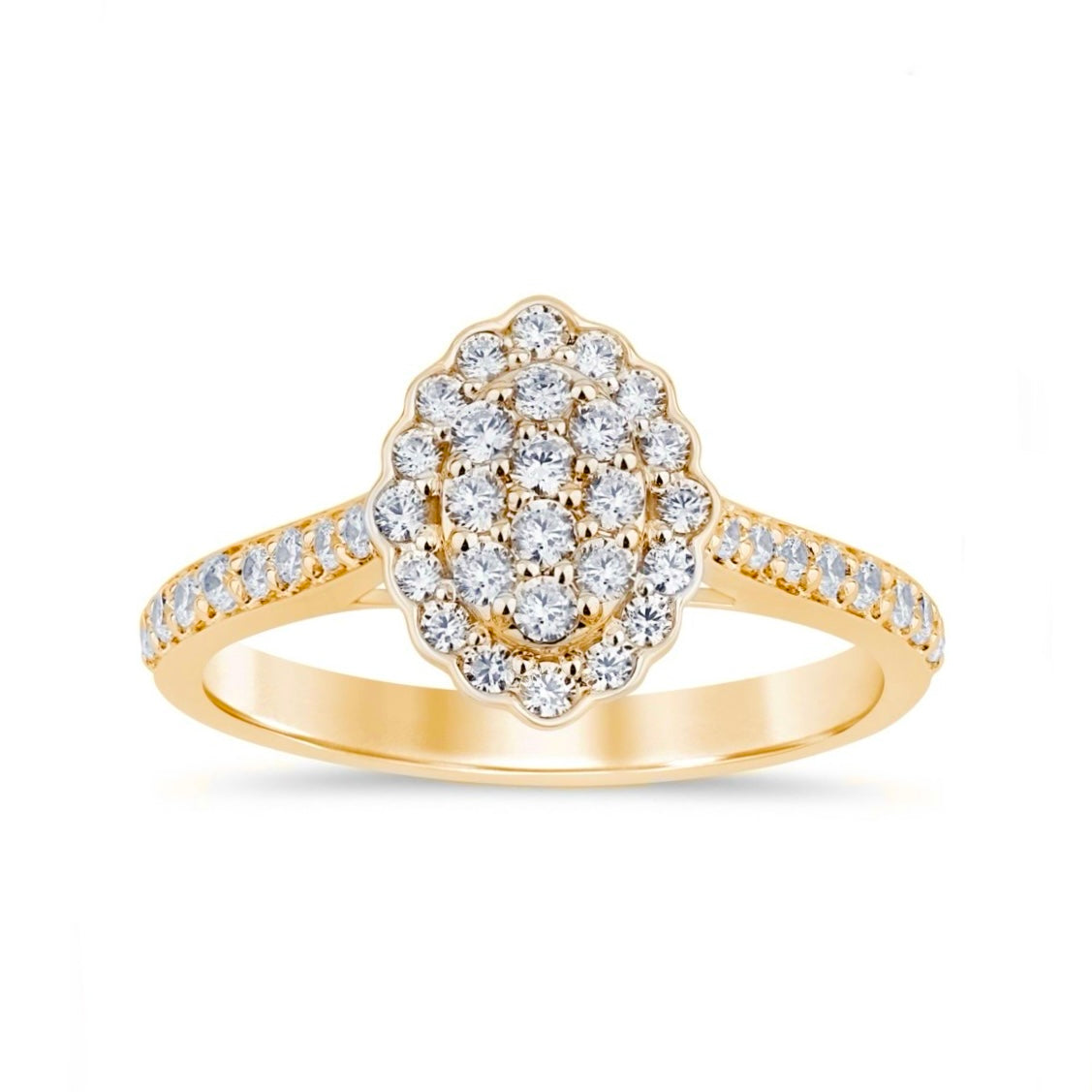 14K Yellow Gold Round Diamond
Ring