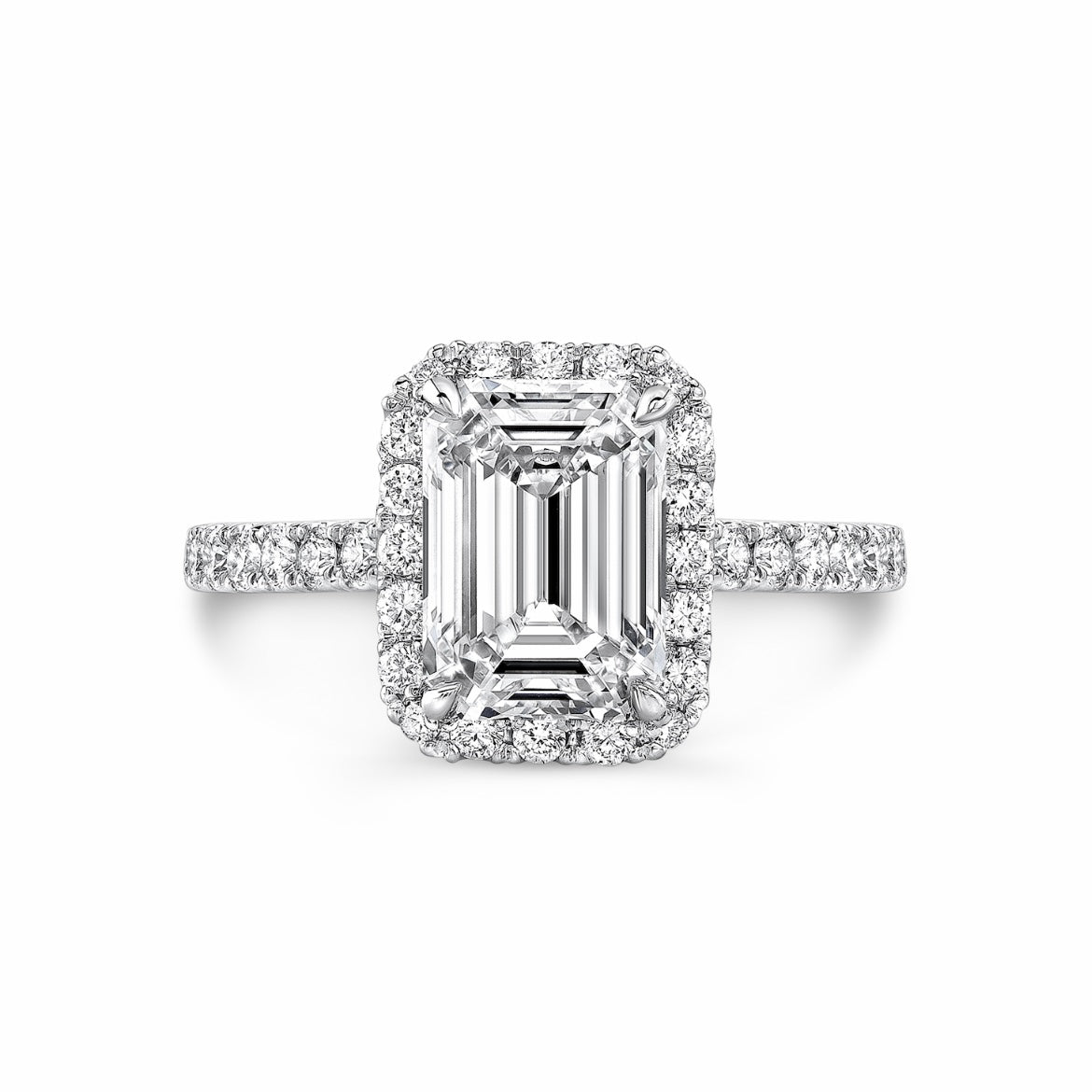 1.01 Ct. 14K White Gold Certified Halo Diamond Engagement Ring