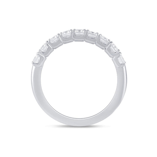 14K White Gold Emerald Cut Diamond Wedding Ring