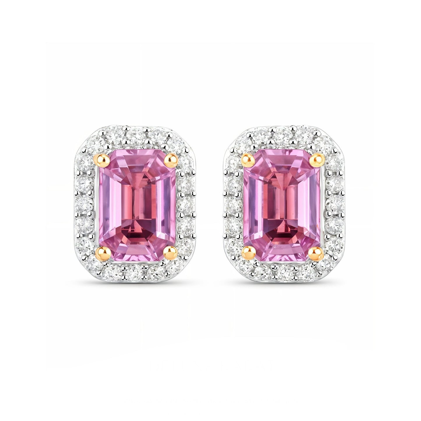14K Yellow Gold Sapphire and Diamond Earrings