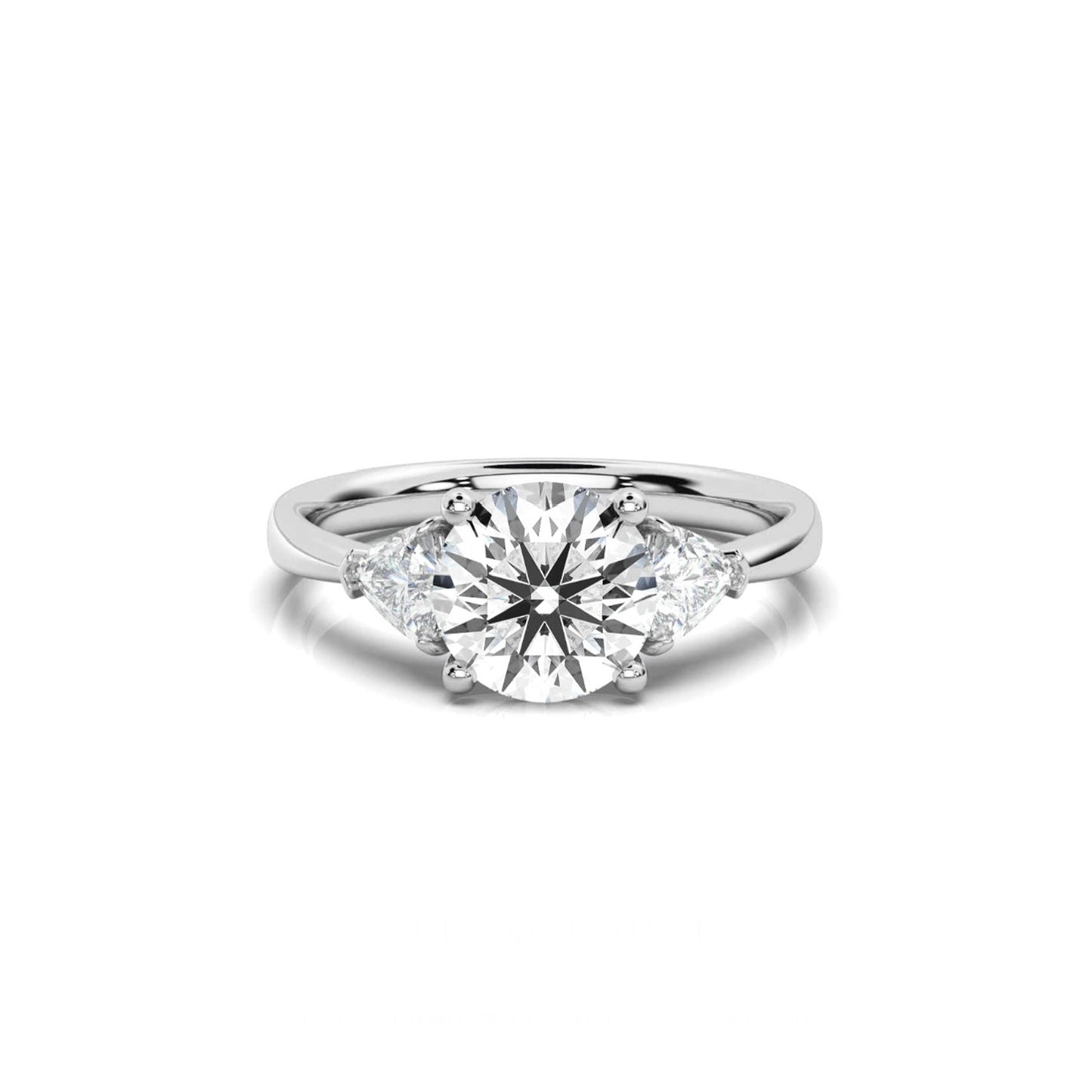 1.20 Ct. 14K White Gold Trillion Cut Three Stone Certified Diamond Engagement Ring