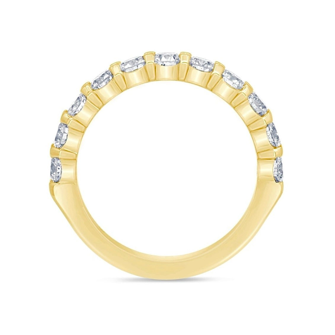 14K Gold Diamond Half Eternity Wedding Ring