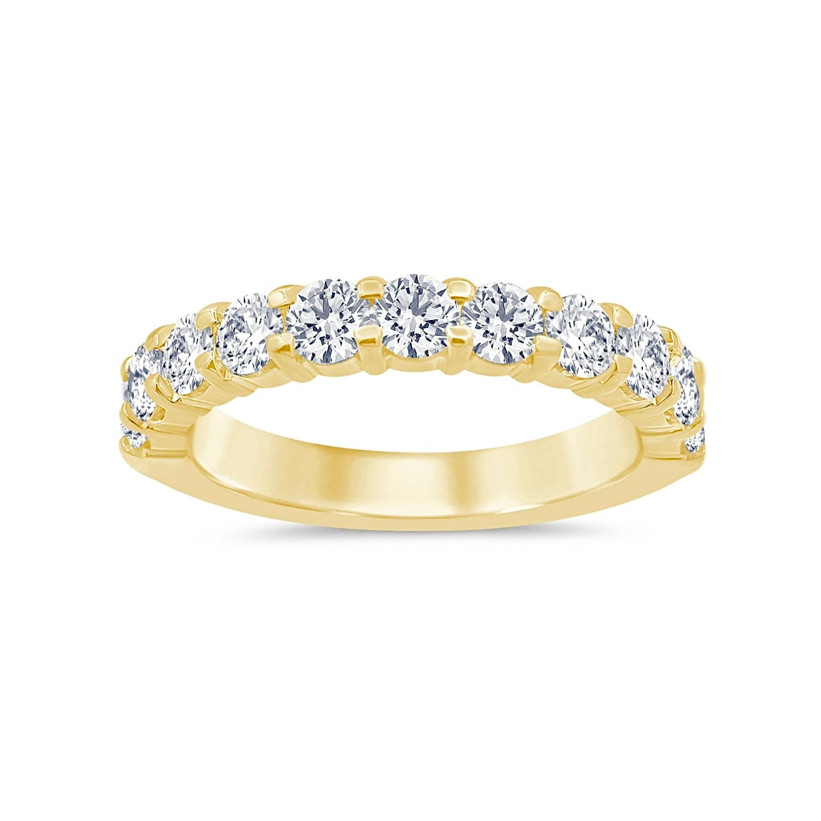 14K Gold Diamond Half Eternity Wedding Ring
