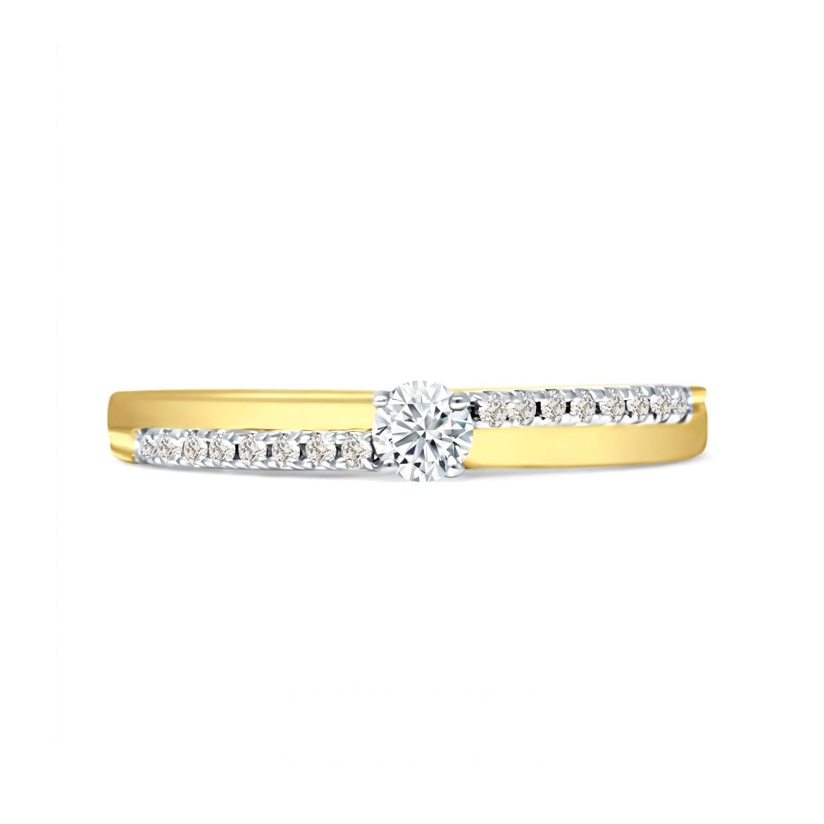 14K Two-Tone Gold Modern Diamond Wedding Ring