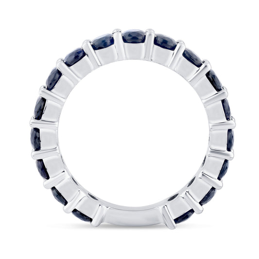 14K White Gold Sapphire 3/4 Eternity Ring