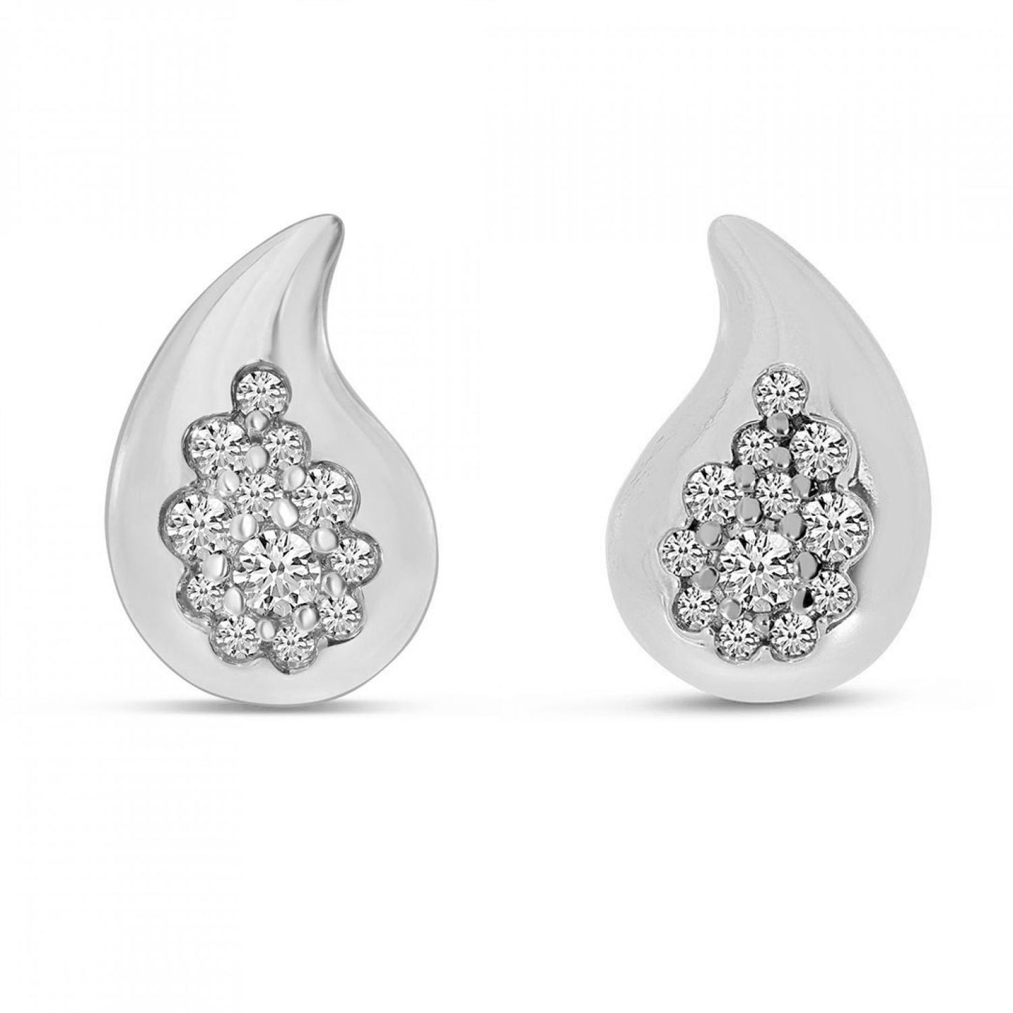 14K Gold Petite Diamond Teardrop Stud Earrings