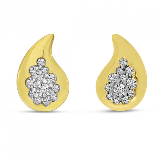 14K Gold Petite Diamond Teardrop Stud Earrings