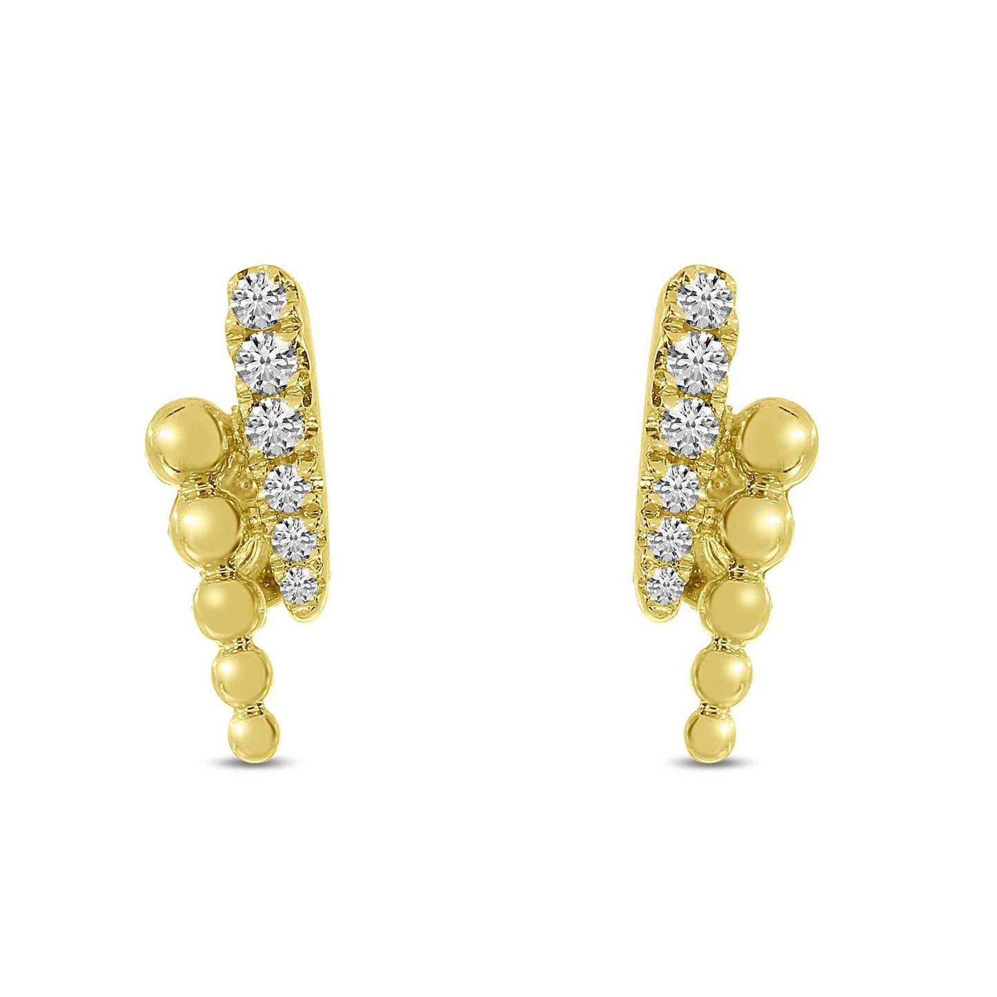 Diamond Beaded 2 Row Linear Earrings