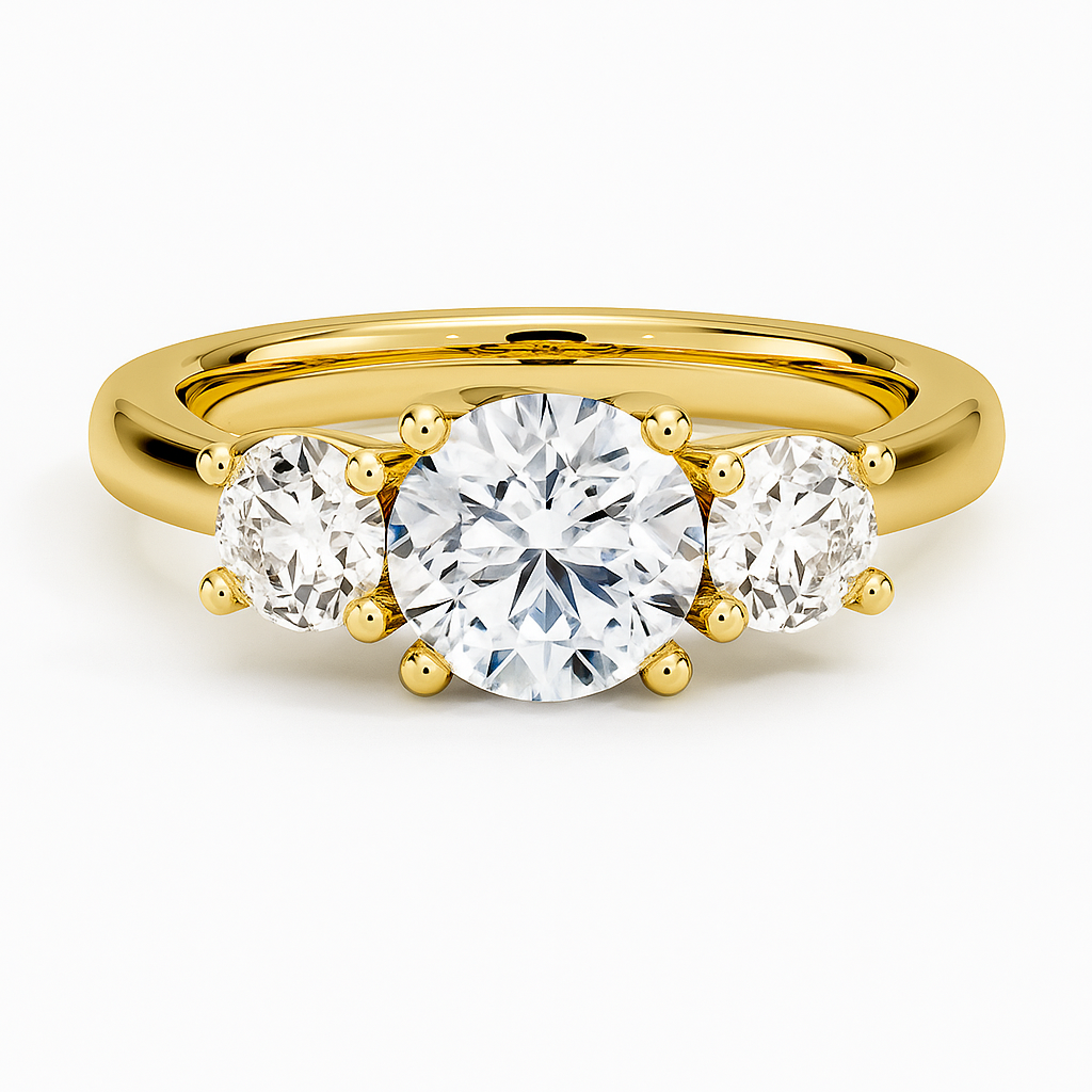 1.03 Ct. 14K White Gold Three Stone Certified Diamond Engagement Ring