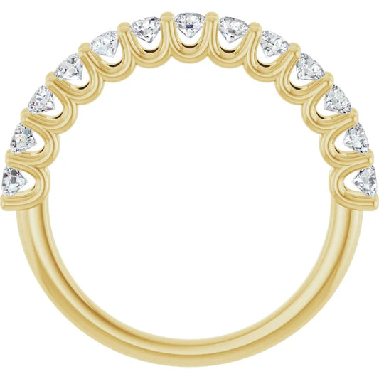 14K Gold U-Prong Diamond Wedding Ring
