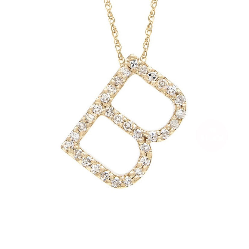 Gold diamond b pendant Clearance
