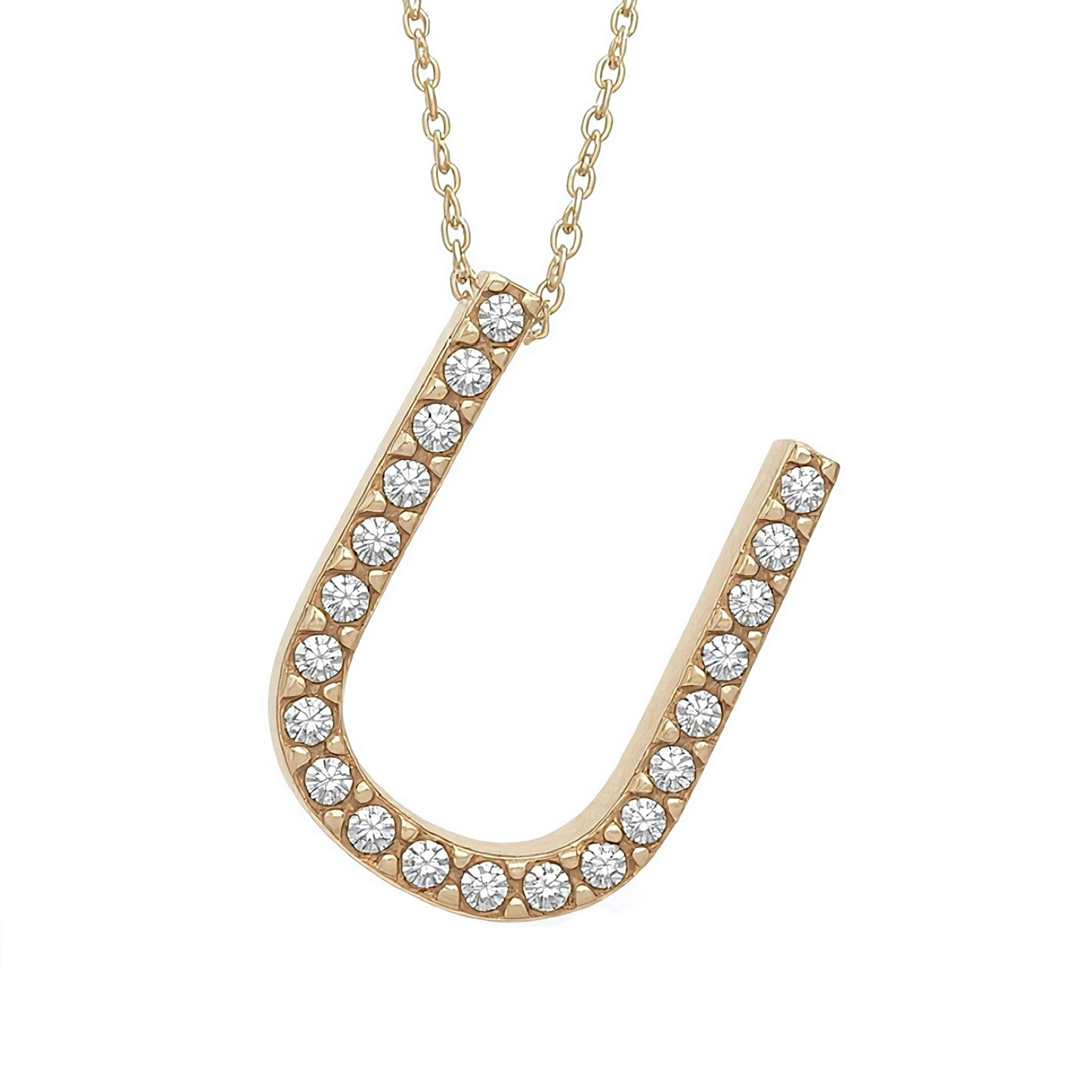 14K Yellow Gold Initial Diamond Necklace
