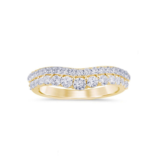 14K Yellow Gold Diamond Curve Wedding Ring