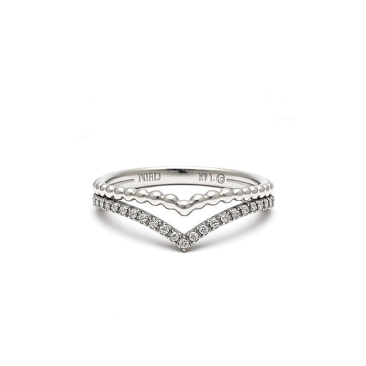 14K White Gold Diamond Crown Ring