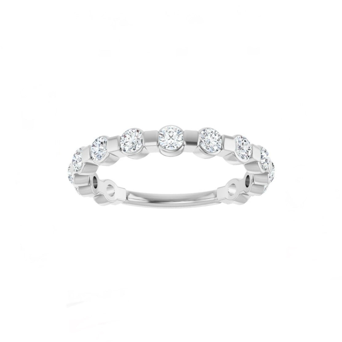 14K White Gold Diamond Wedding Band