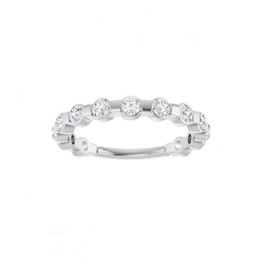 14K White Gold Diamond Wedding Band