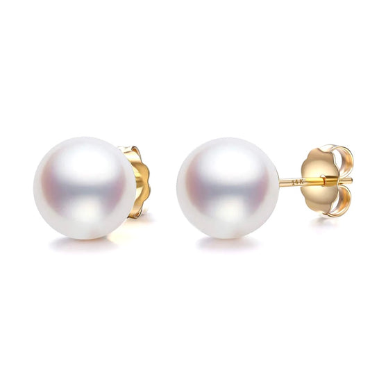 14K Gold Premium Akoya Pearl Stud Earrings