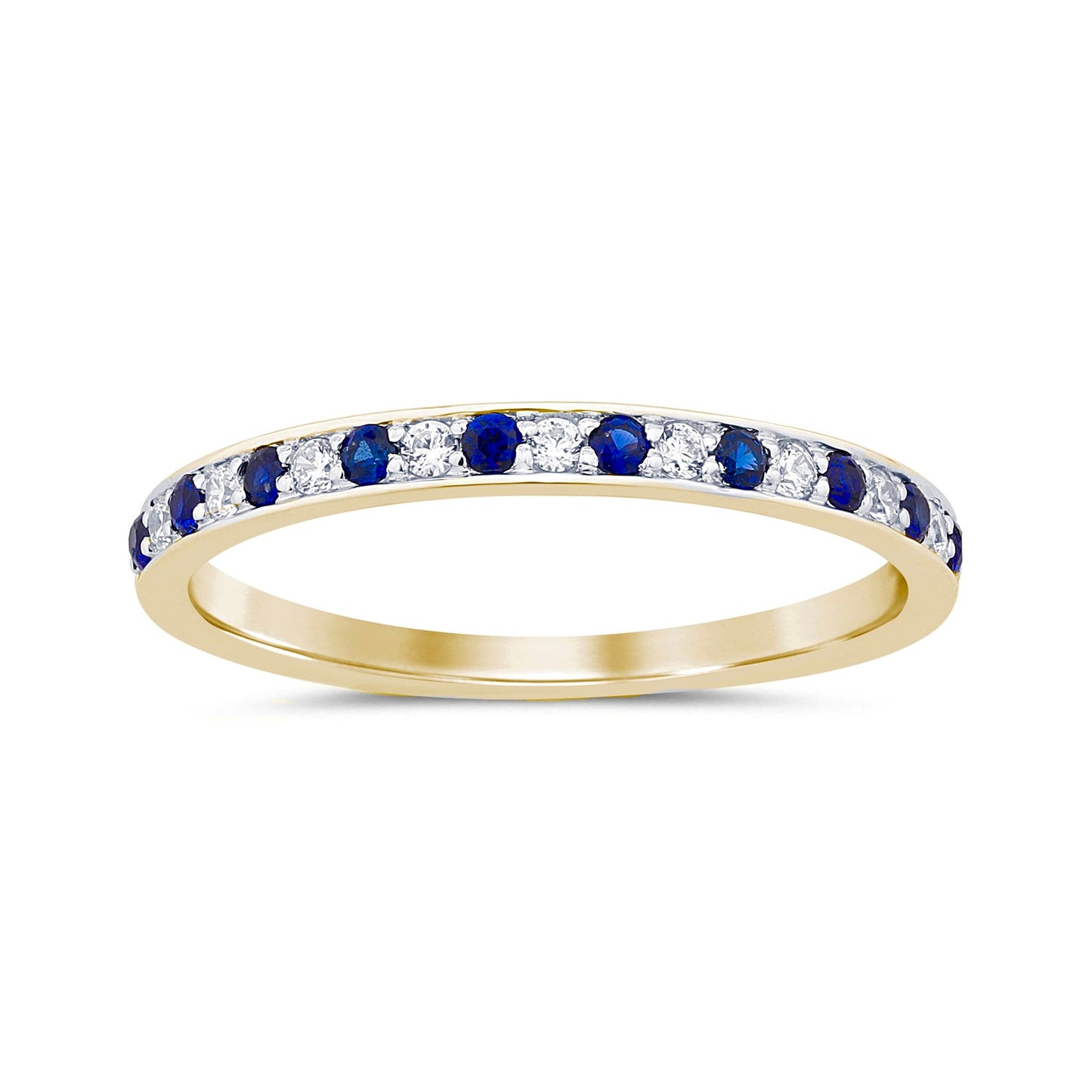 14K Yellow Gold Sapphire and Diamond Ring