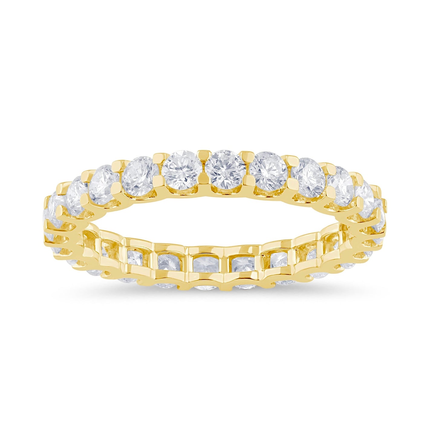 14K Yellow Gold Diamond Eternity Wedding Ring