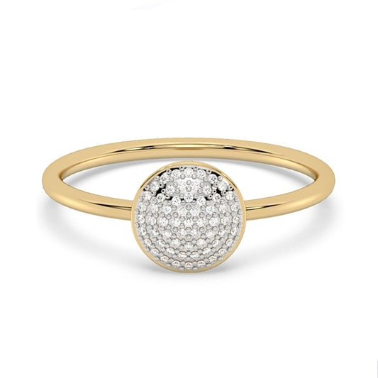 14K Yellow Gold Diamond Disc Ring