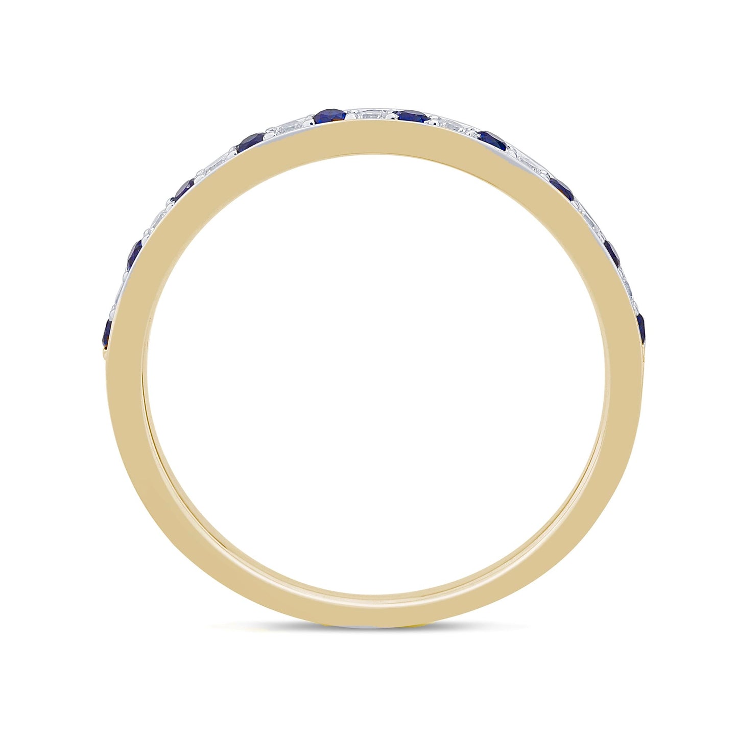 14K Yellow Gold Sapphire and Diamond Ring