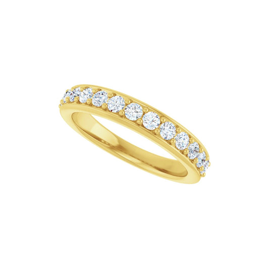 14K Yellow Gold Round Diamond Wedding Ring