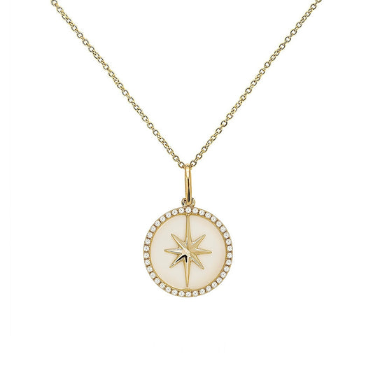 14K Yellow Gold Starburst Diamond Necklace