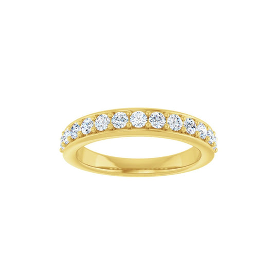 14K Yellow Gold Round Diamond Wedding Ring