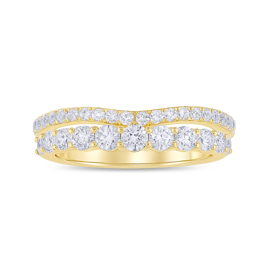 14K Yellow Gold Diamond Curve Wedding Ring