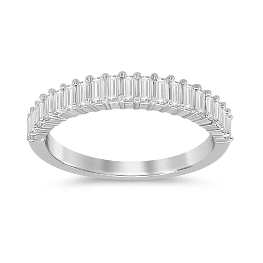 14K White Gold Diamond Baguette Wedding Ring