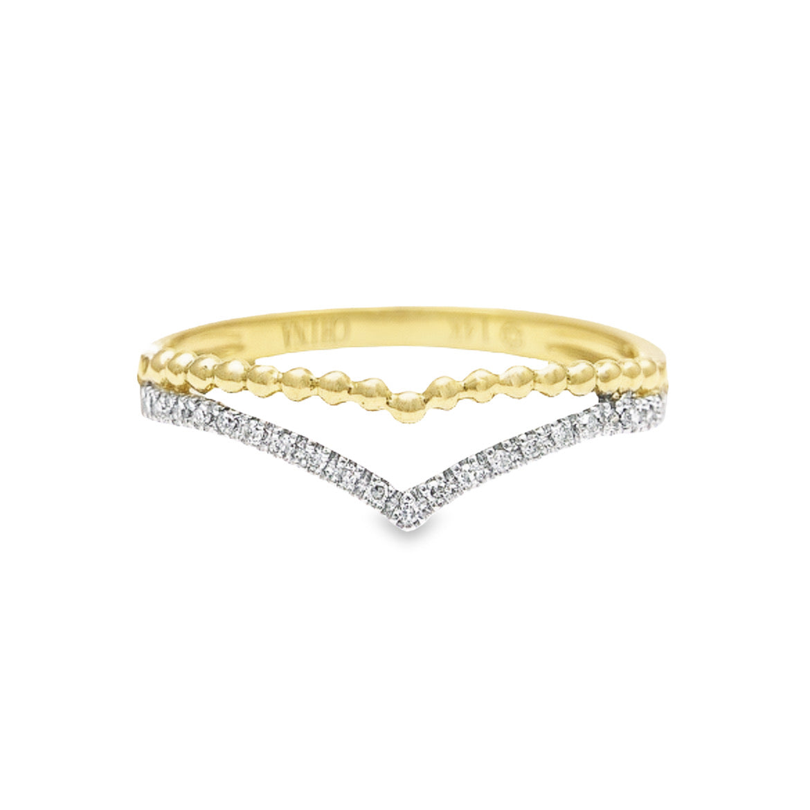 14K Gold Crown Diamond Wedding Ring