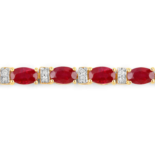 14K Gold Ruby and Diamond Statement Bracelet