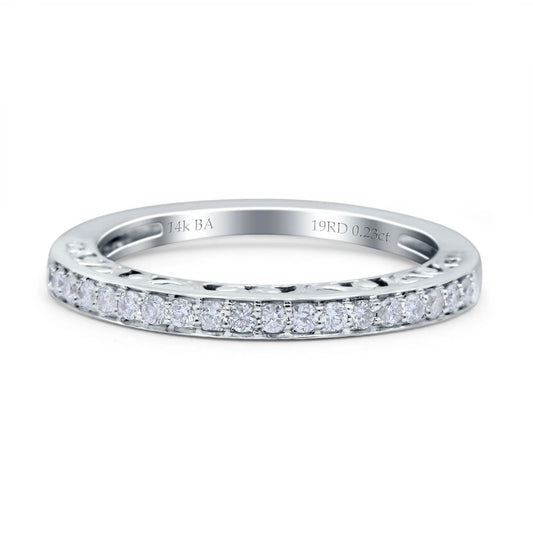 14K Gold Round Diamond Wedding Ring