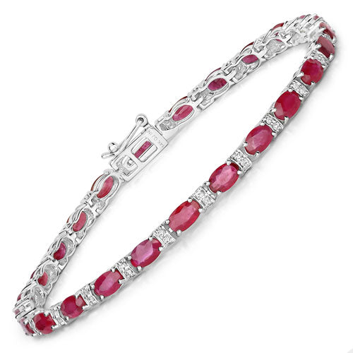 14K Gold Ruby and Diamond Statement Bracelet