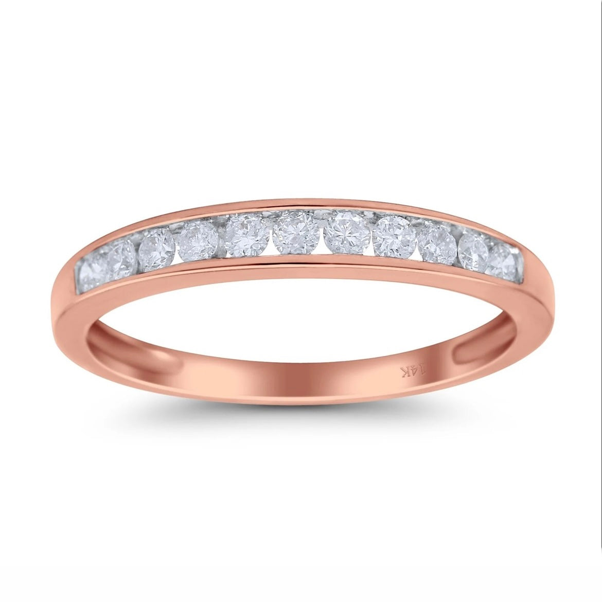 14K Gold Channel Set Diamond Wedding Ring