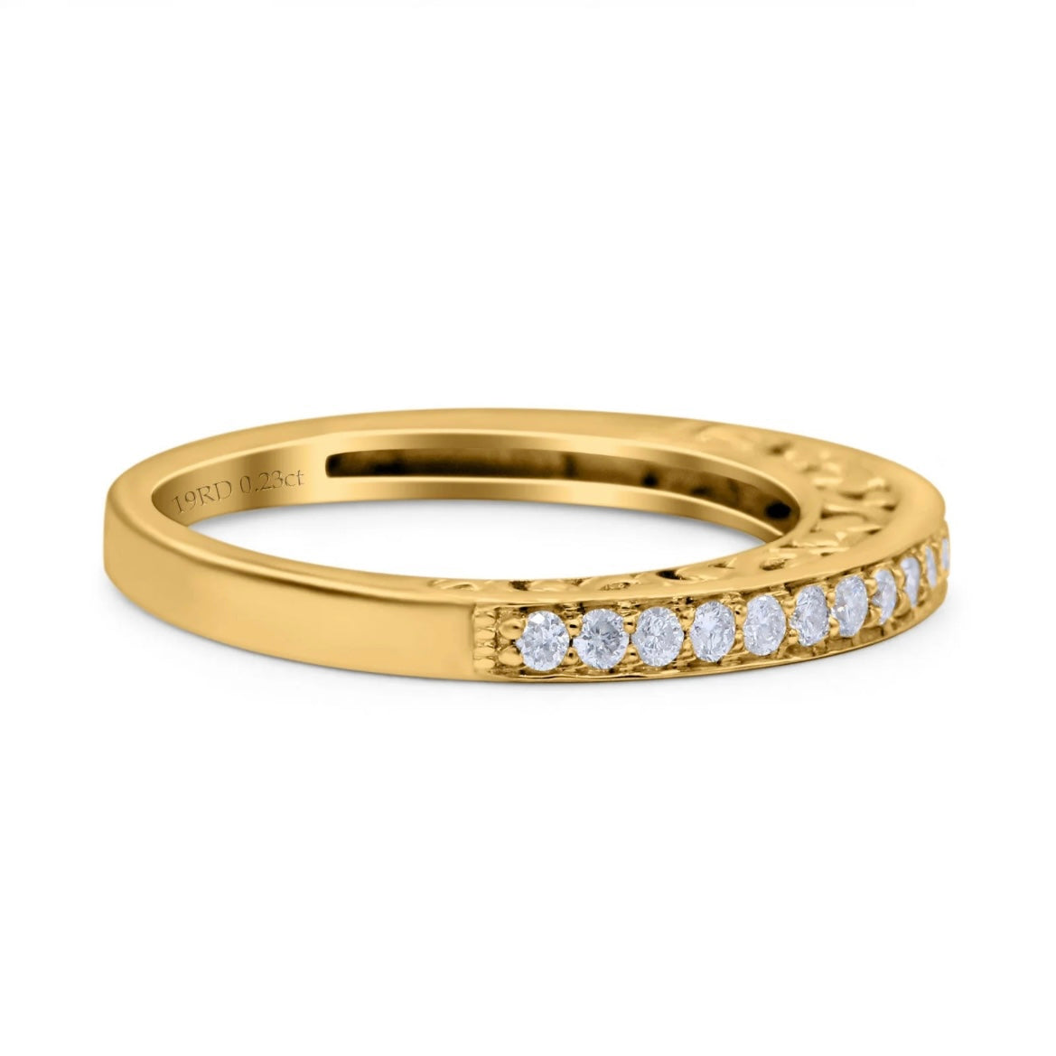 14K Gold Round Diamond Wedding Ring