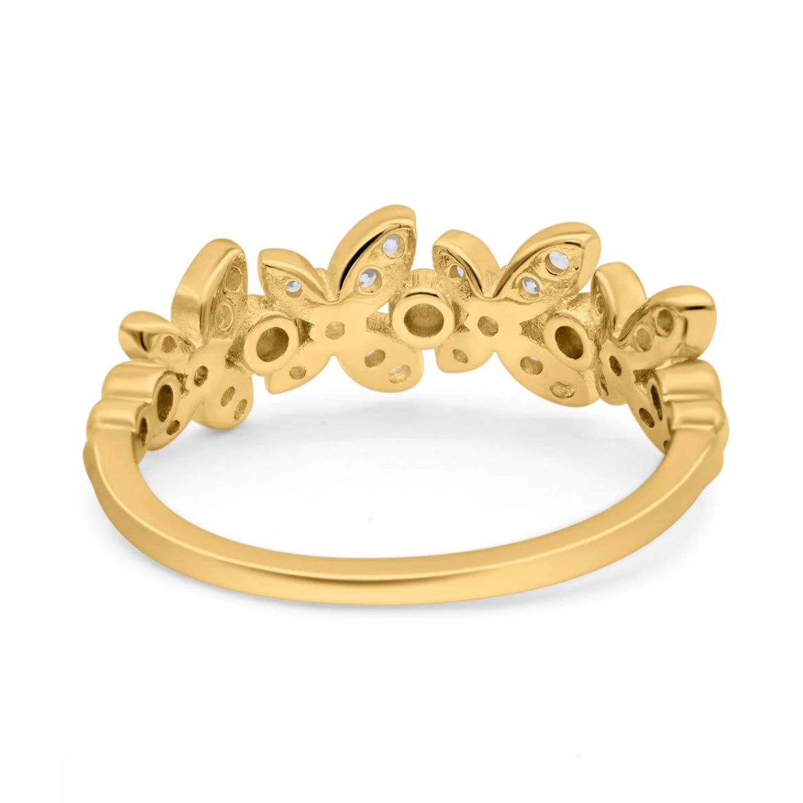 14K Gold Butterfly Diamond Wedding Ring