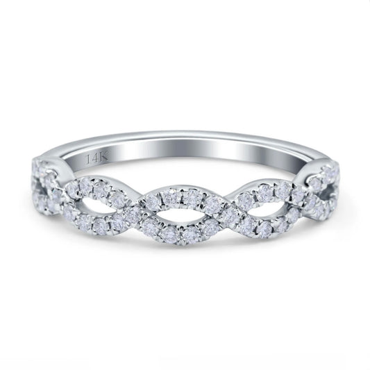 14K Gold Infinity Twist Diamond Wedding Ring